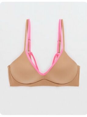 aerie Sunnie Wireless Nude Strappy Push Up Bra